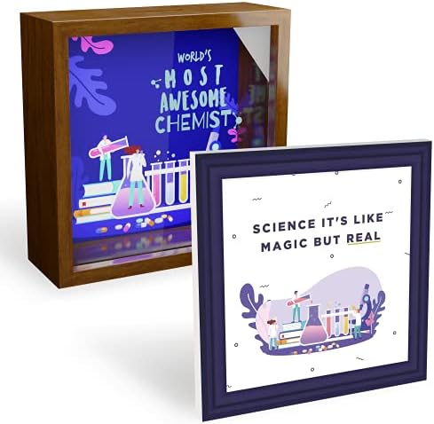 חבילת מתנות כימיה | 1 יצירות אמנות אריחי קרמיקה פלוס 1 קופסת צל קטנה עם משבצת | מתנת כימיה מושלמת
